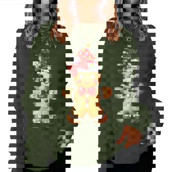 Merry Christmas Gingerbread Santa Pajamas Girls Women Women Sweatshirt | Mazezy