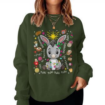 Mi Burrito Sabanero Mexican Christmas Donkey Spanish Xmas Women Sweatshirt - Thegiftio UK