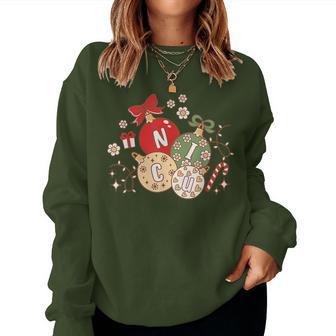 Nicu Nurse Christmas Neonatal Intensive Care Unit Nurse Women Sweatshirt - Thegiftio UK