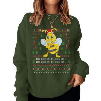 Oh Christmas Bee Keeper Honey Beekeeper Ugly Xmas Sweater Women Sweatshirt - Thegiftio UK