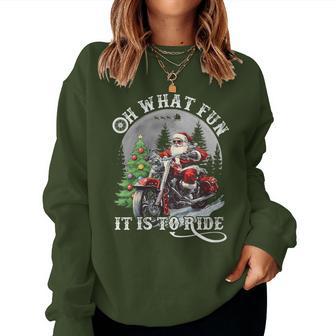 Oh What Fun It Is To Ride Motorcycle Christmas Women Sweatshirt - Thegiftio UK