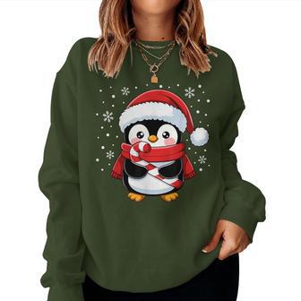Penguin Christmas Candy Cane Winter Toddler Girl Boy Women Women Sweatshirt - Thegiftio UK
