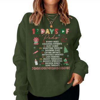 Retro Christmas Pediatric 12 Days Of Peds Nurse Nursing Women Sweatshirt - Thegiftio UK