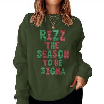 Rizz The Season Gen Alpha Slang Christmas Teacher Women Sweatshirt - Thegiftio UK