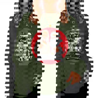 Santa Claus And Jesus Christ I Saw That Christian Meme Women Sweatshirt | Seseable UK