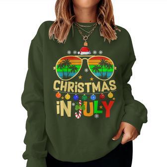 Santa Claus Sunglasses Beach Christmas In July Kid Women Sweatshirt - Thegiftio UK