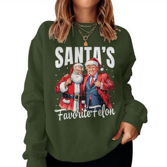 Santa's Favorite Felon Christmas Xmas Trump Women Women Sweatshirt - Thegiftio UK