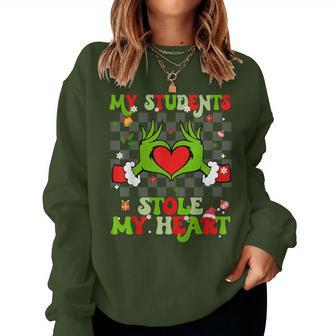 My Students Stole My Heart Christmas Xmas Teacher Women Women Sweatshirt - Thegiftio UK