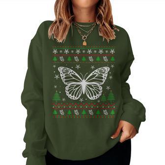 Ugly Christmas Sweater For Butterfly Lovers Ugly Women Sweatshirt - Thegiftio UK