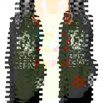 When You're Sleeping Icu Nurse Christmas Women Sweatshirt | Mazezy