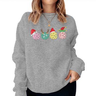 Christmas Pickleball Player Xmas Lights Reindeer Elf Women Women Sweatshirt - Thegiftio UK