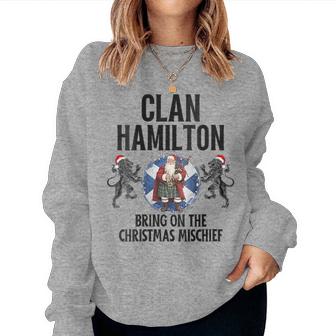 Hamilton Clan Christmas Scottish Family Name Party Women Sweatshirt - Monsterry