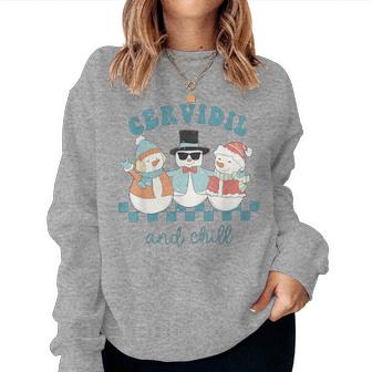 Labor And Delivery Nurse Christmas Cervidil And Chill Obgyn Women Sweatshirt - Thegiftio UK