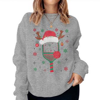 Pickleball Player Christmas Holiday Reindeer Xmas Men Women Sweatshirt - Monsterry