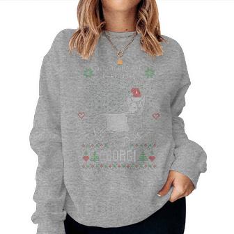Ugly Christmas Sweater Corgi Christmas For Dog Lover Women Sweatshirt - Seseable