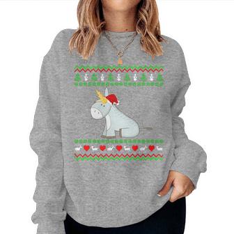 Unicorn Donkey Ugly Christmas Sweater Women Sweatshirt | Seseable UK