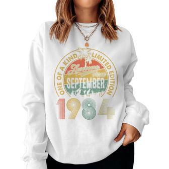 40 Years Old Vintage Retro September 1984 Birthday Women Women Sweatshirt - Thegiftio UK