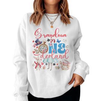 Alice Grandma In Onederland Birthday Family Women Sweatshirt - Thegiftio UK