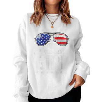 All-American Girl Sunglasses Us Flag 4Th Of July Women Sweatshirt - Thegiftio UK