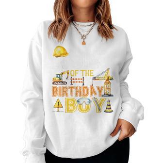 Aunt Of The Birthday Construction Worker Boy Crew Bday Party Women Sweatshirt - Thegiftio UK