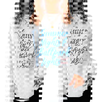 Baseball Mom And Dad Summer Nights And Baseball Lights Women Sweatshirt - Monsterry