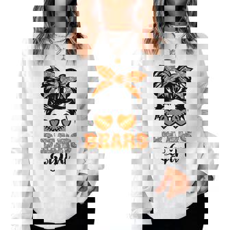 Bears Girl Retro Messy Bun Sports Fan Team Spirit Women Sweatshirt | Seseable UK