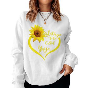 Blessed To Be Called Yaya Sunflower Lovers Grandma Women Sweatshirt - Monsterry