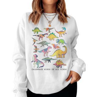Celebrate Minds Of All Kinds Autism Dinosaur Second Grade Women Sweatshirt - Thegiftio UK