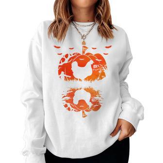 Chicken Silhouette Pumpkin Halloween Chicken Witch Women Sweatshirt - Thegiftio UK