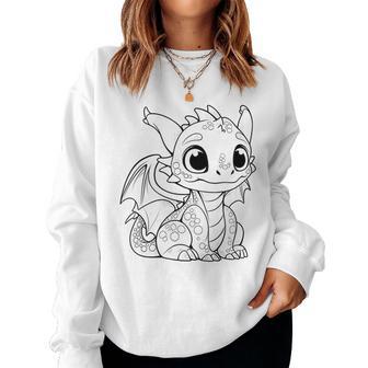 Children's Dragon Mandala To Paint & Colour Sweatshirt Frauen - Geschenkecke