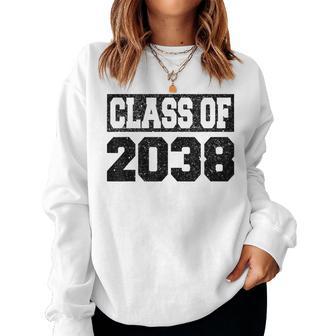 Class Of 2038 Grow With Me Boys Girls First Day Graduation Women Sweatshirt - Thegiftio UK