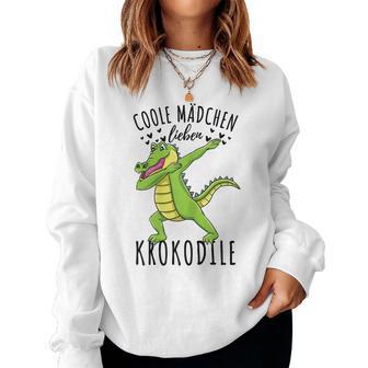 Coole Mädchen Lieben Krokodile Sweatshirt Frauen - Geschenkecke