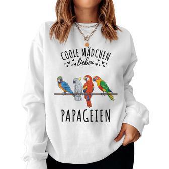 Coole Mädchen Lieben Papageien Sweatshirt Frauen - Geschenkecke