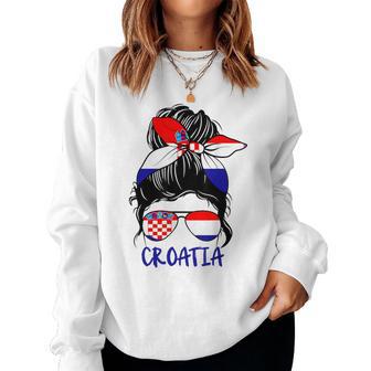 Croatia Girl's Croatia Woman Pride Croatia Flag Hrvatska Sweatshirt Frauen - Geschenkecke