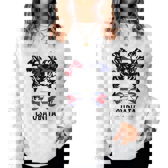Cuban Girl Hispanic Heritage Month Cubanita Cuba Flag Women Sweatshirt - Thegiftio