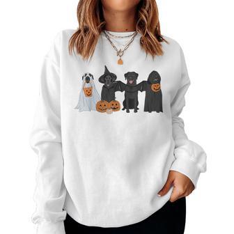 Cute Black Labrador Dog Halloween Pumpkin Labrador Dog Mom Women Sweatshirt - Thegiftio UK