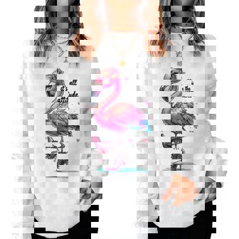 Cute Flamingo Spike Heels It's All In The Attitude Girls Women Sweatshirt - Monsterry