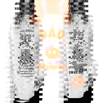 Dad Of The Cutest Pumpkin In The Patch Halloween Fall Women Sweatshirt | Seseable UK