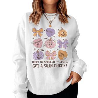 Dermatology Nurse Halloween Get A Skin Check Dermatologist Women Sweatshirt - Thegiftio UK