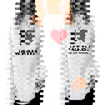 Me Encanta El Nombre De Mafalda Me Encantan Las Cosas Personalizadas Cuello Sudadera Mujer - Regaloses