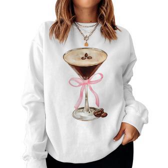 Espresso Martini Pink Bow Graphic For Girl Women Women Sweatshirt - Thegiftio UK