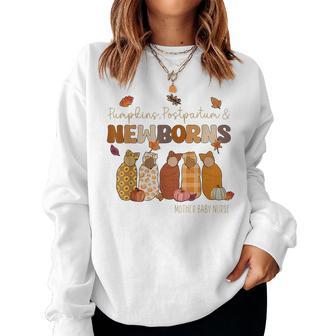 Fall Mother Baby Nurse Postpartum Nicu Nurse Pumpkins Women Sweatshirt - Thegiftio UK