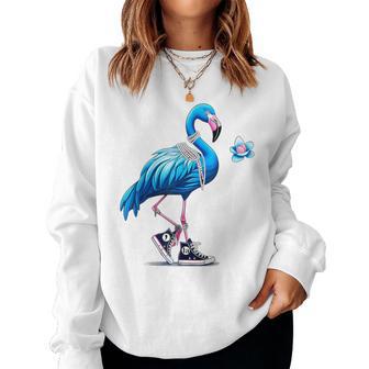 Flamingo Chucks And Pearls Comma La 2024 Women Sweatshirt - Thegiftio UK