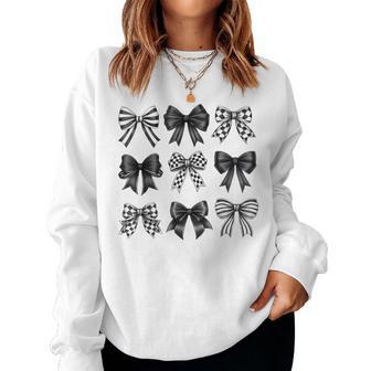 Checkered Coquette Bow For Women Women Sweatshirt - Thegiftio UK