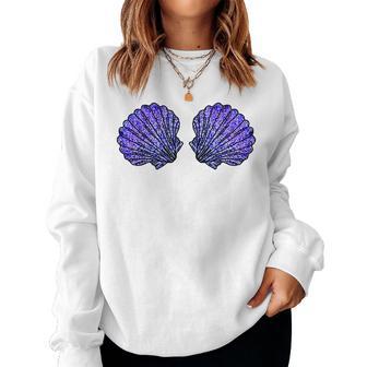 Mermaid Seashell Bra Costume For Girls Halloween Women Sweatshirt - Thegiftio UK