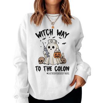 Gastroenterology Nurse Halloween Endo Nurse Ghost Endoscopy Women Sweatshirt - Thegiftio UK