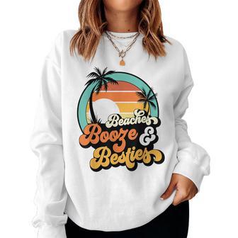 Girls Trip Matching Beaches Booze Besties Best Friends Women Sweatshirt - Thegiftio UK