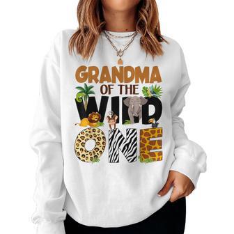 Grandma Of The Birthday Wild One Safari Boy Family Matching Women Sweatshirt - Thegiftio UK