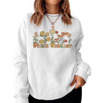 Groovy Music Teacher Music Teaching Music Teachers Women Sweatshirt - Thegiftio UK