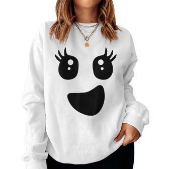 Halloween Girl Ghost Eyelashes Ghoul Face Female Costumes Women Sweatshirt - Thegiftio UK